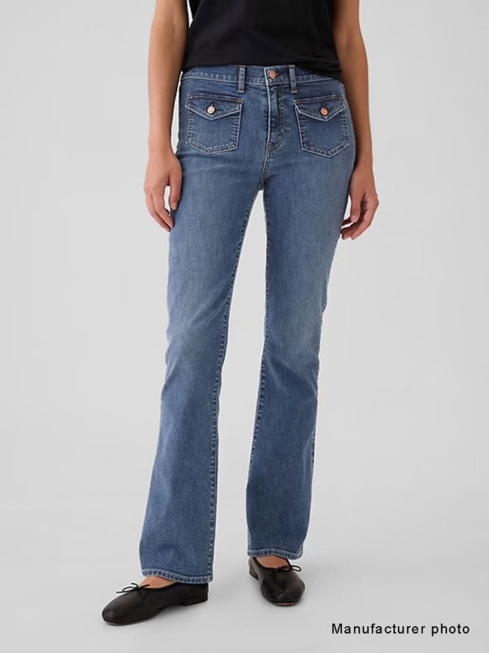 Gap Mid Rise Patch Pocket Baby Boot Jeans 27 - Picture 10 of 10